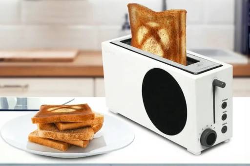 A toaster looking like the Xbox Series S.