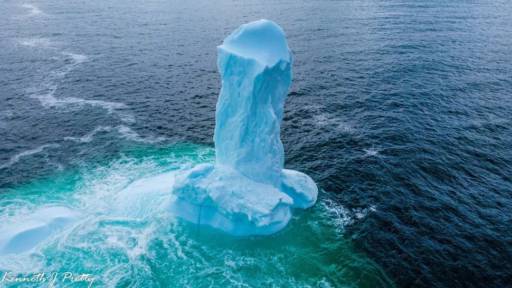 A phallus-shaped iceberg.