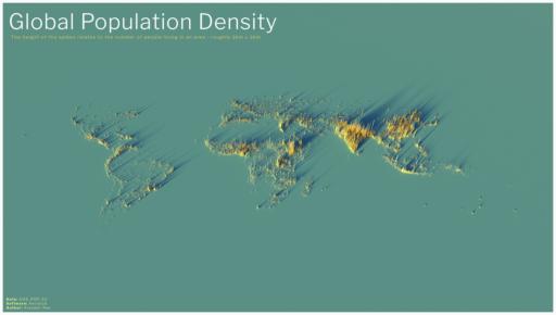 A global population density map.