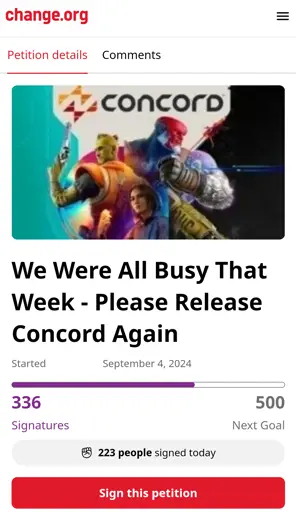 A change.org petition to bring back Concord.